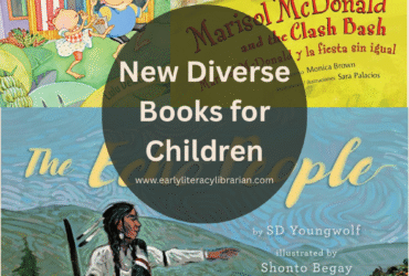 New Diverse Children’s Books featuring cover images of The Echo People, Marisol McDonald and the Clash Bash, and Rafi and Rosi Menu.